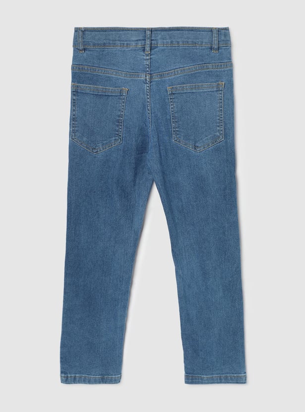 Boys Slim Fit Washed Jeans