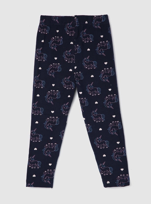 Girls Printed Full-Length Leggings
