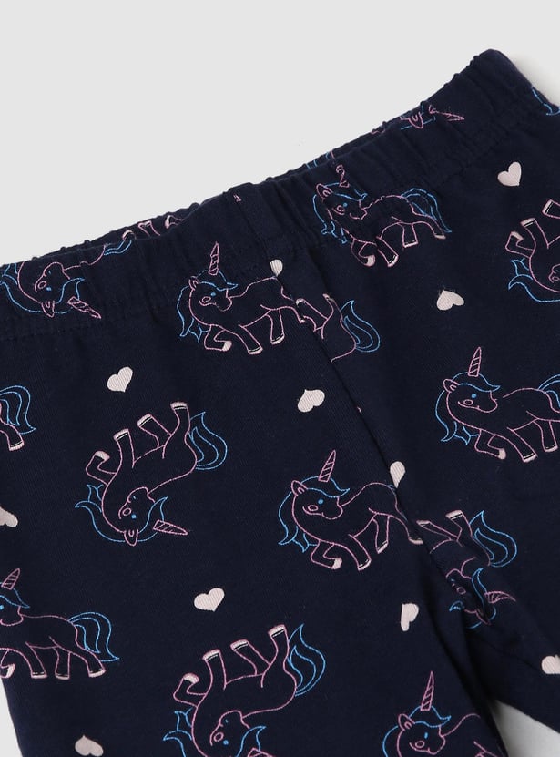 Girls Printed Full-Length Leggings