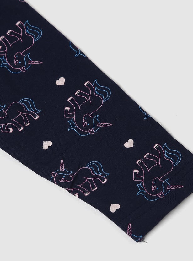 Girls Printed Full-Length Leggings