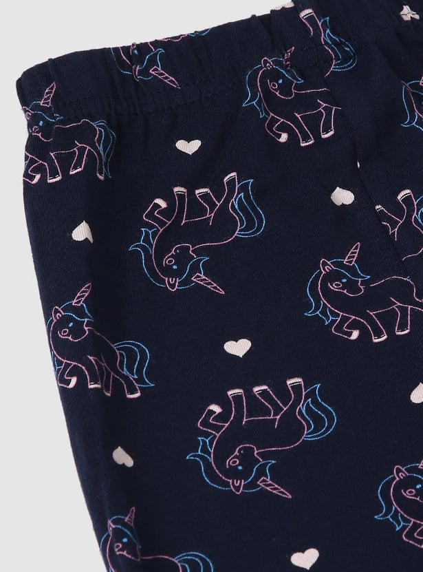 Girls Printed Full-Length Leggings