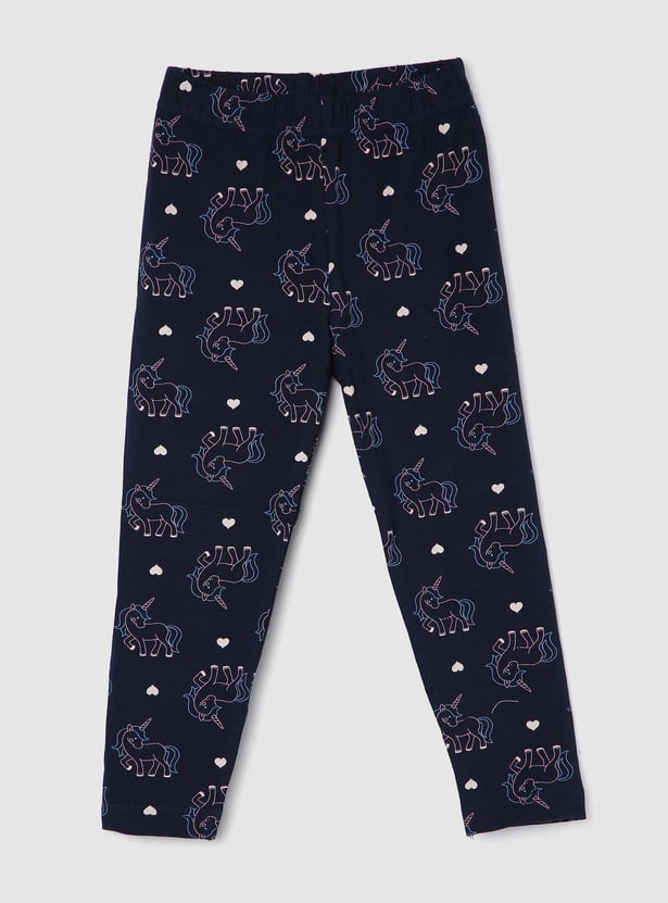 Girls Printed Full-Length Leggings