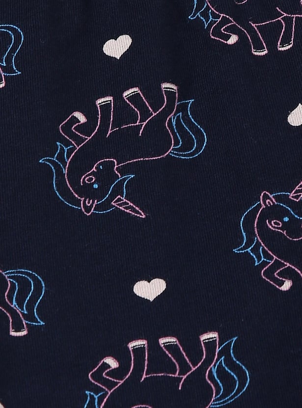 Girls Printed Full-Length Leggings