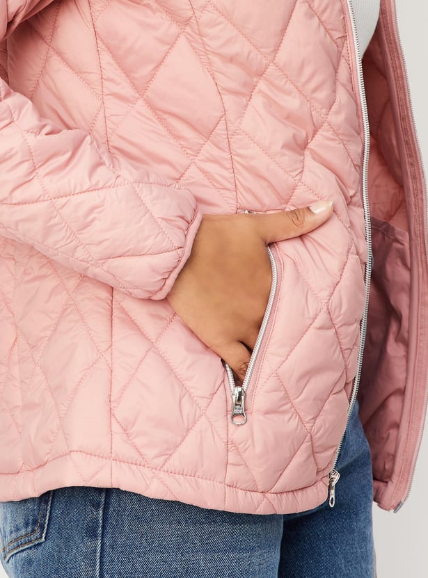 Women Quilted Padded Hooded Jacket