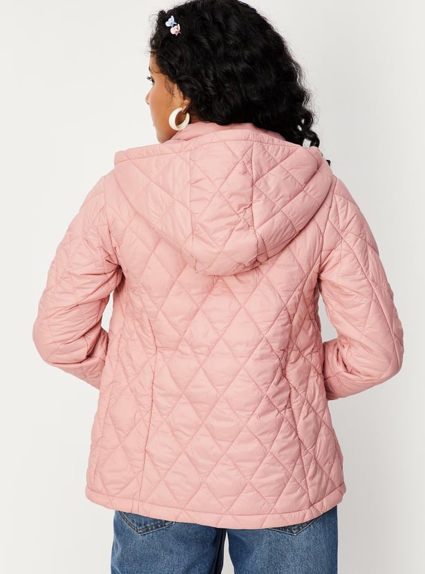 Women Quilted Padded Hooded Jacket