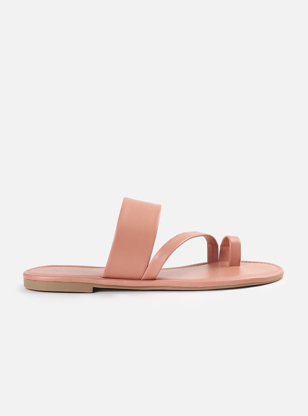 Women Solid One-Toe Flat Sandals