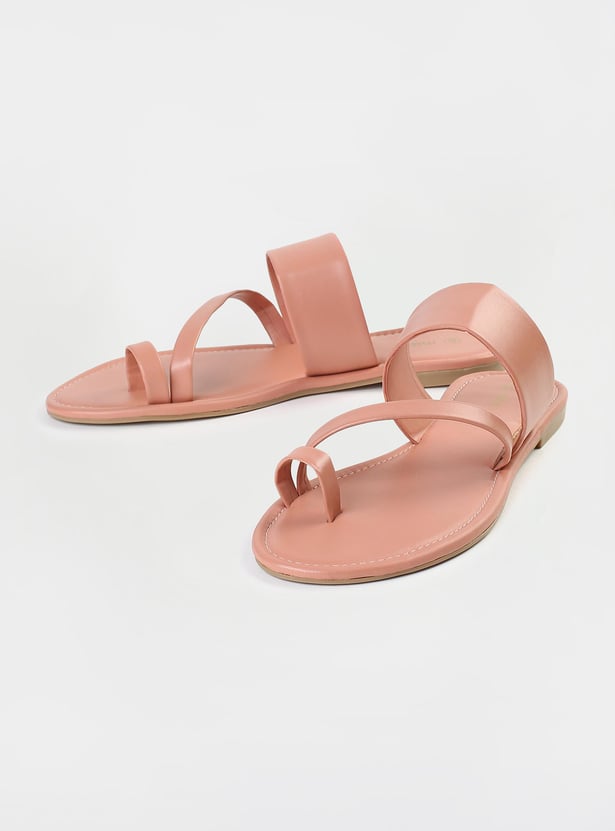 Women Solid One-Toe Flat Sandals