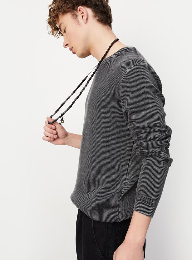 Men Flat Knit Slim Fit Sweater