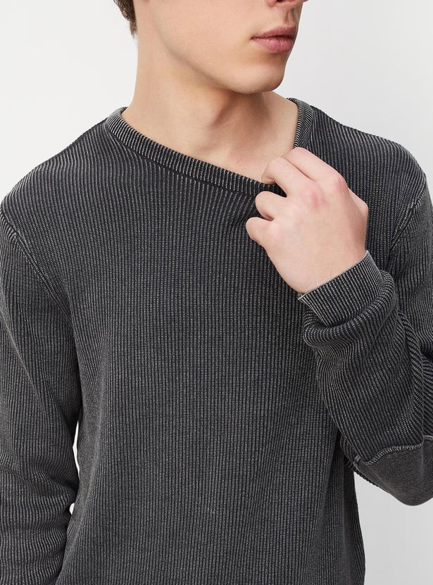 Men Flat Knit Slim Fit Sweater