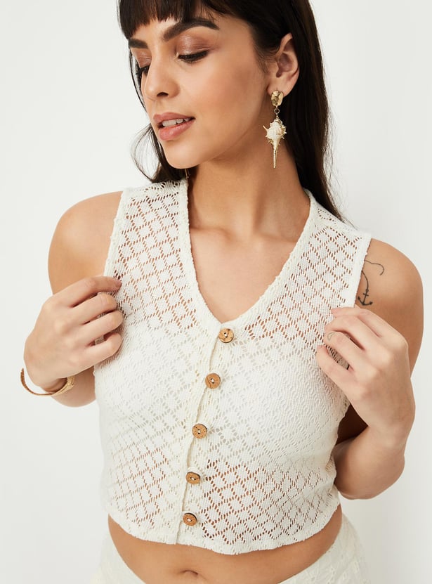 Women Crochet Crop Top