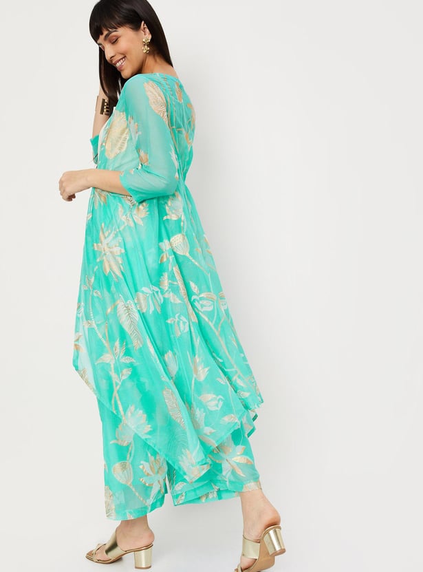 Women Printed Asymmetric Koti