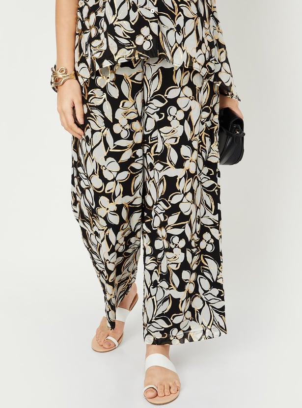 Women Printed Flared Trousers