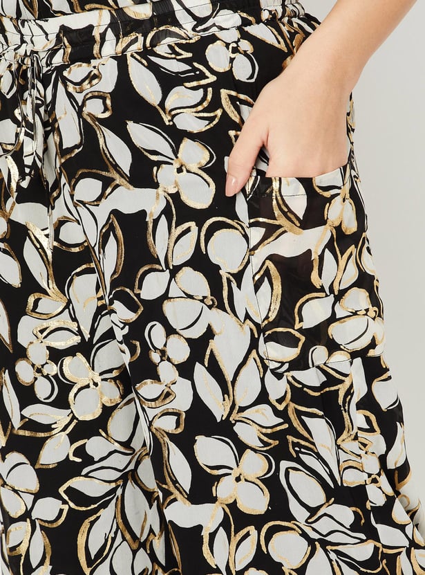 Women Printed Flared Trousers