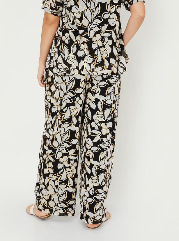 Women Printed Flared Trousers