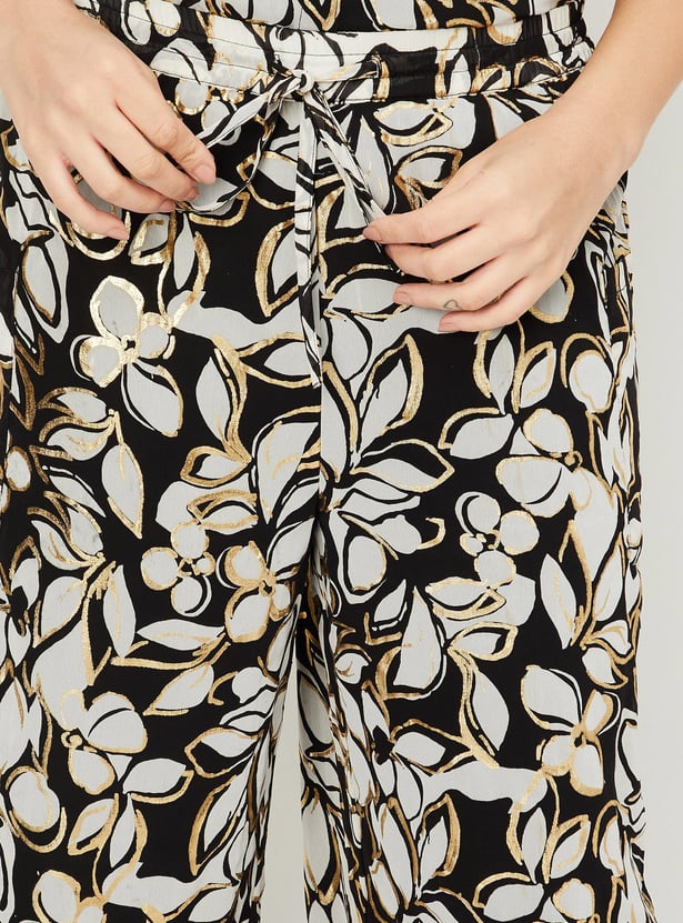 Women Printed Flared Trousers