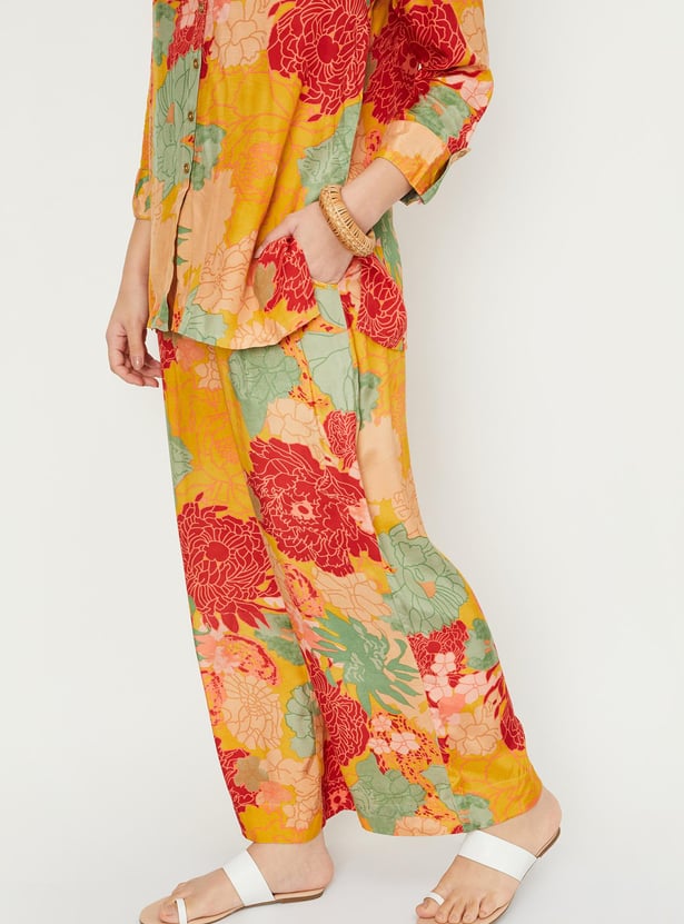 Women Printed Flared Trousers