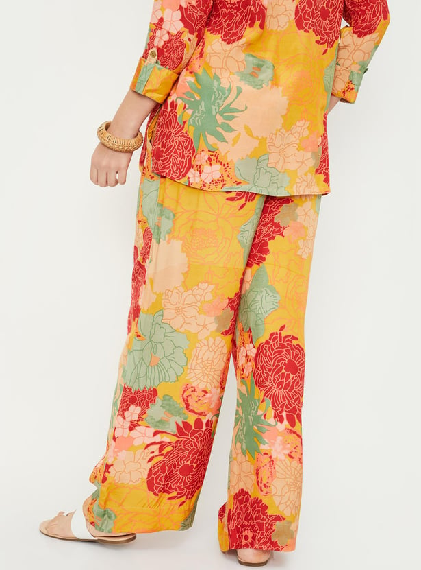 Women Printed Flared Trousers