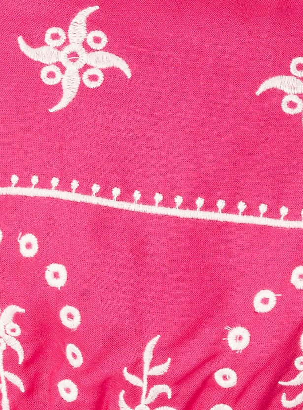 Women Embroidered Square Neck Tunic