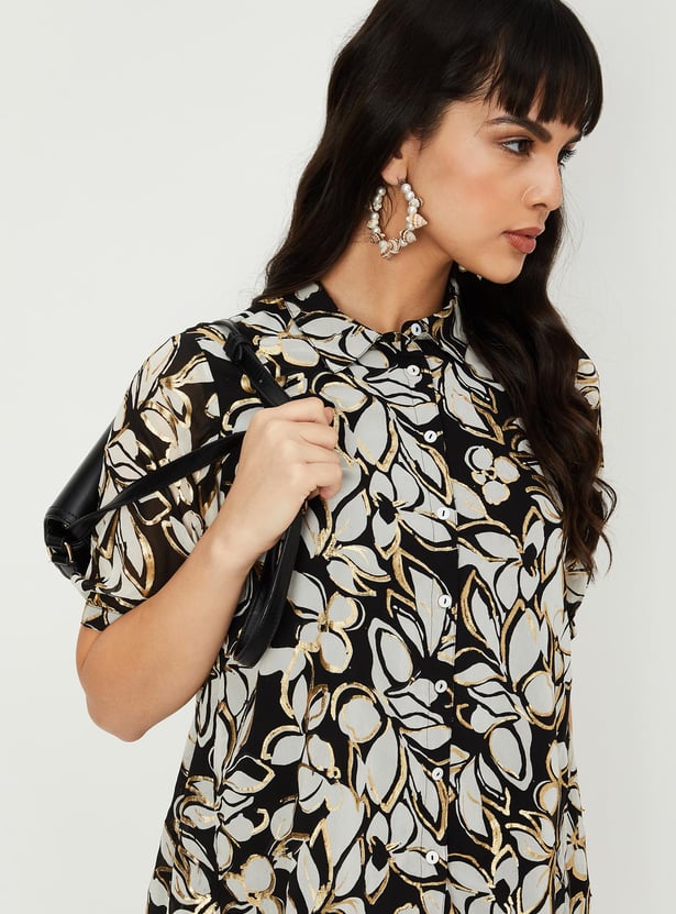 Women Printed Asymmetric Shirt
