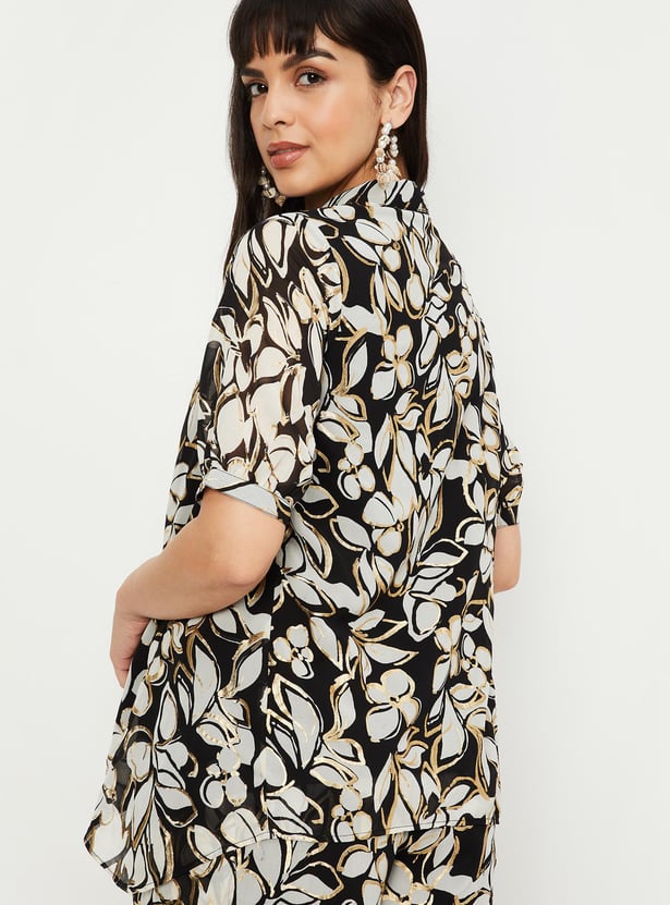 Women Printed Asymmetric Shirt