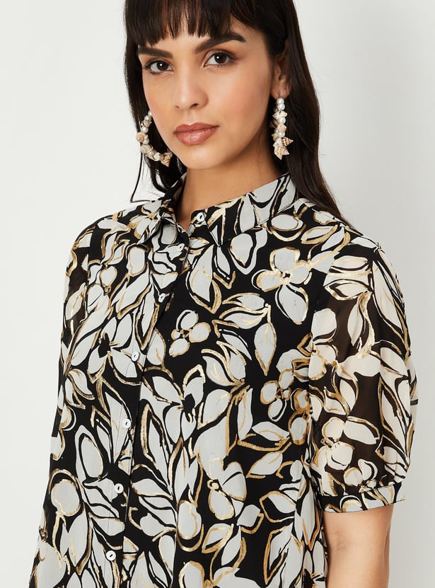 Women Printed Asymmetric Shirt