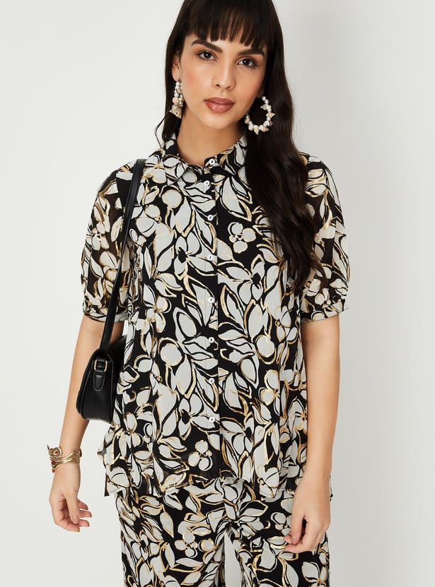 Women Printed Asymmetric Shirt