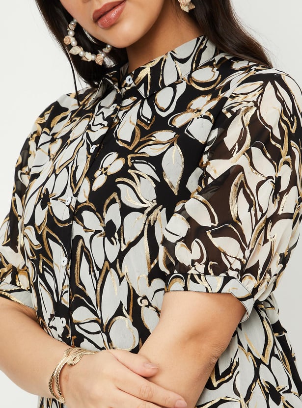 Women Printed Asymmetric Shirt