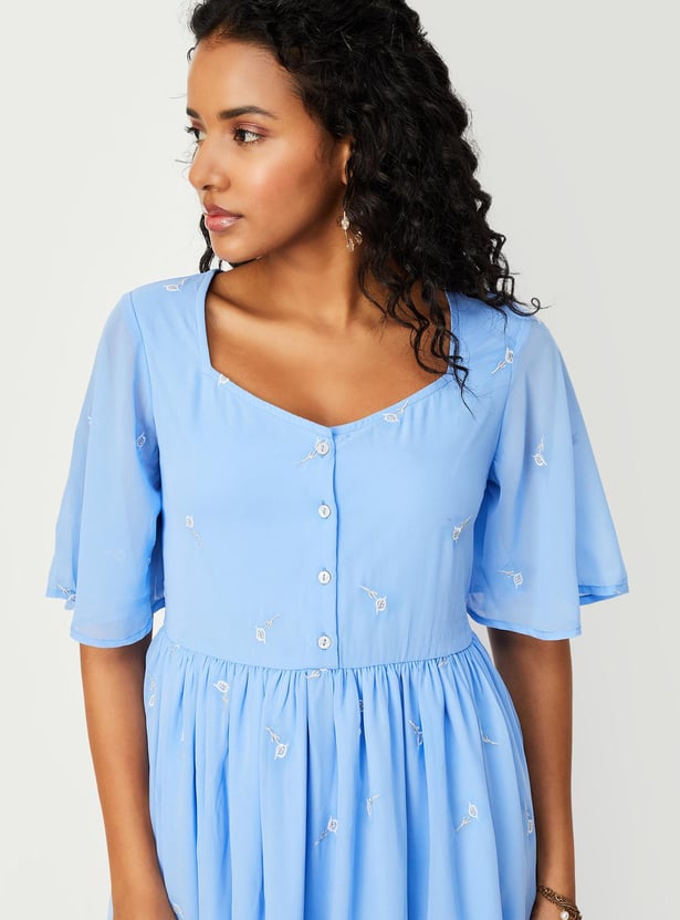 Women Embroidered Midi Dress