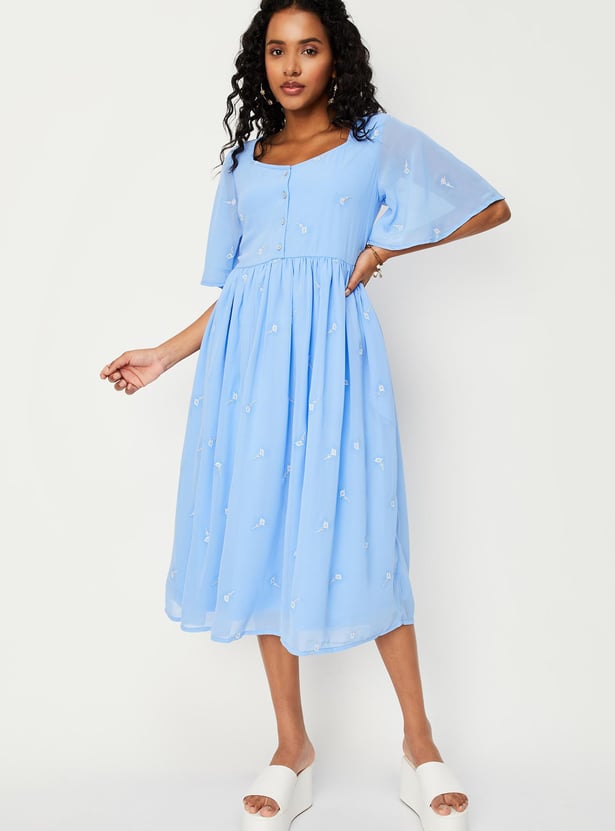 Women Embroidered Midi Dress