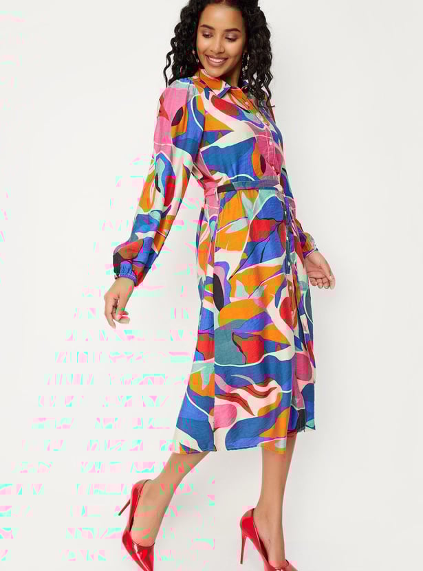 Women Printed Shirt Dress