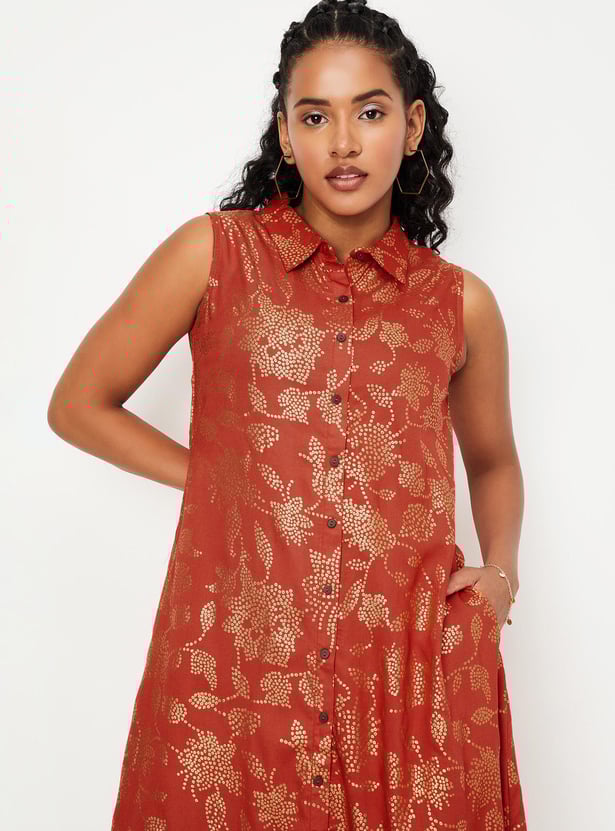 Women Printed Midi Dress