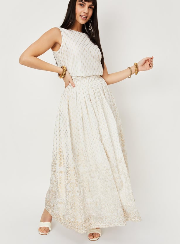 Women Printed Ethnic Maxi Skirt