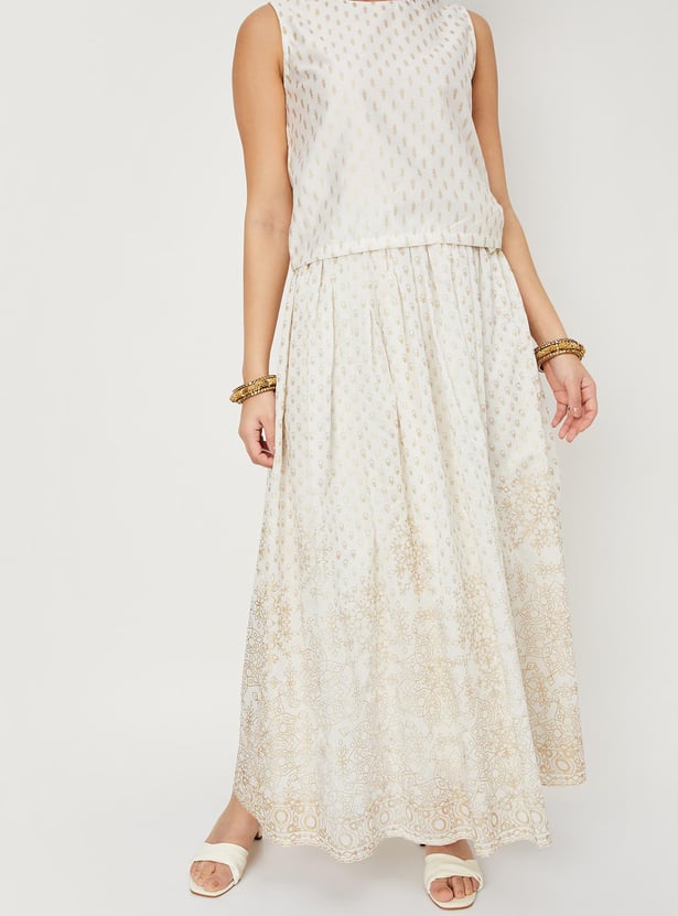 Women Printed Ethnic Maxi Skirt