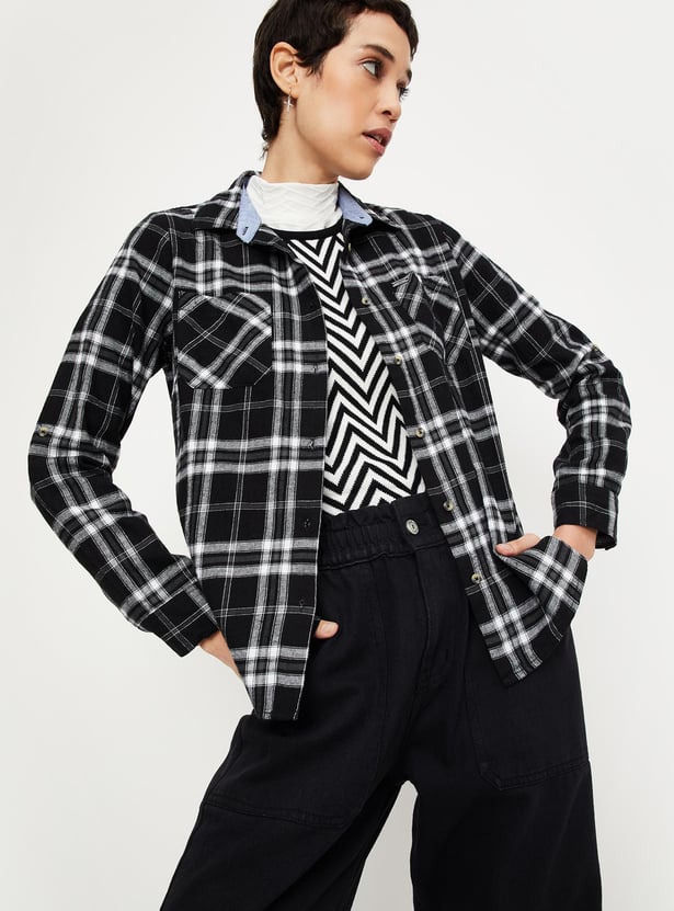 Women Tartan Checked Shirt