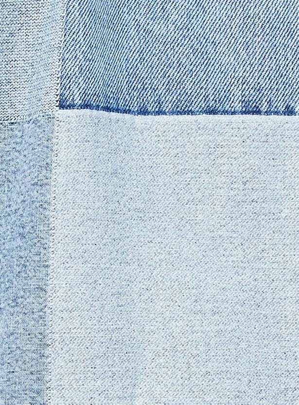 Men Colourblock Denim Jacket