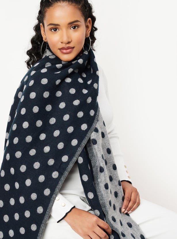 Women Polka Dot Reversible Muffler