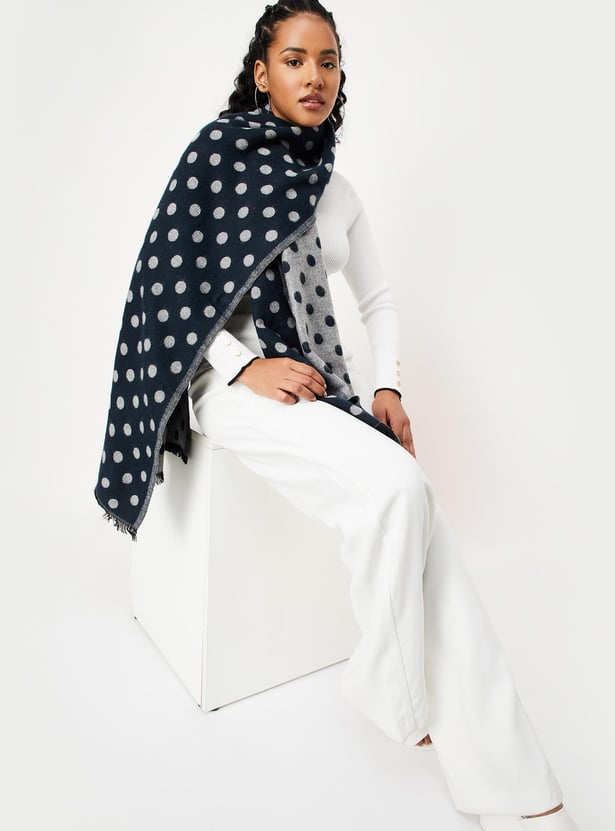 Women Polka Dot Reversible Muffler