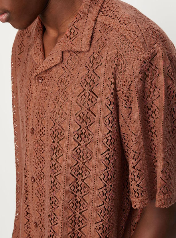 Orange Schiffli Shirt