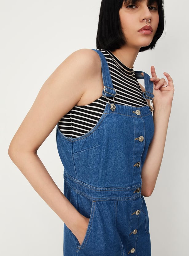 Women Denim Pinafore Dress