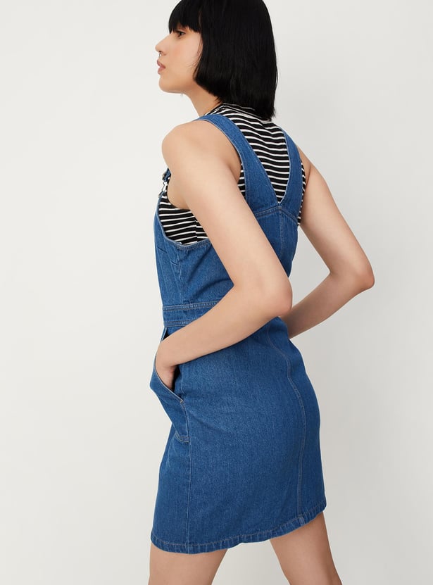 Women Denim Pinafore Dress