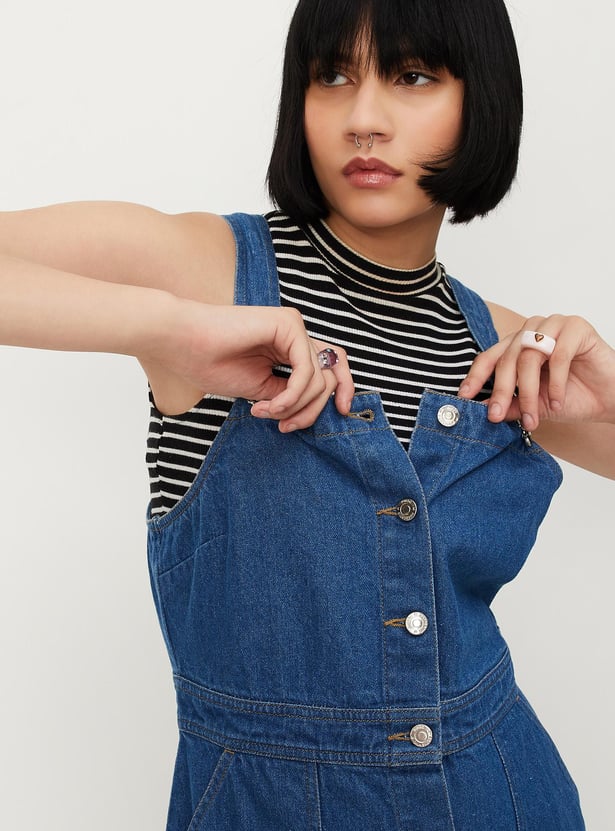 Women Denim Pinafore Dress