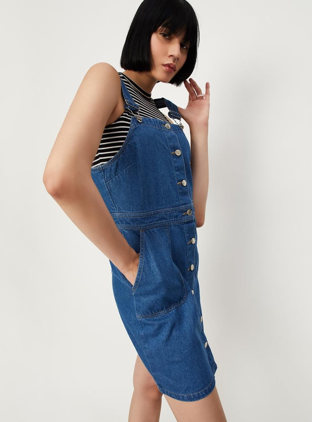 Women Denim Pinafore Dress