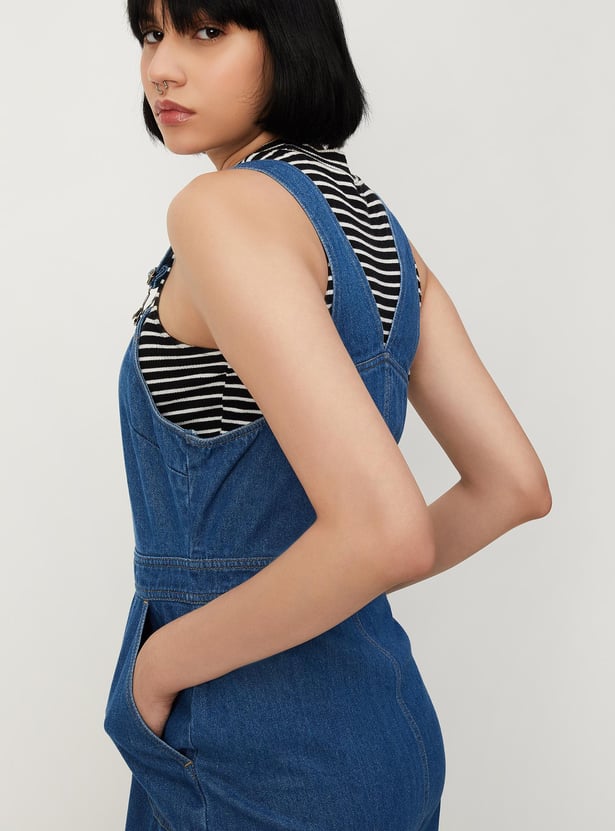 Women Denim Pinafore Dress