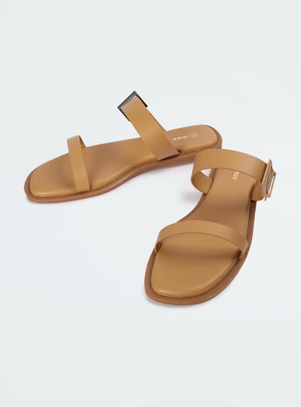 Women Dual Strap Flat Sandals