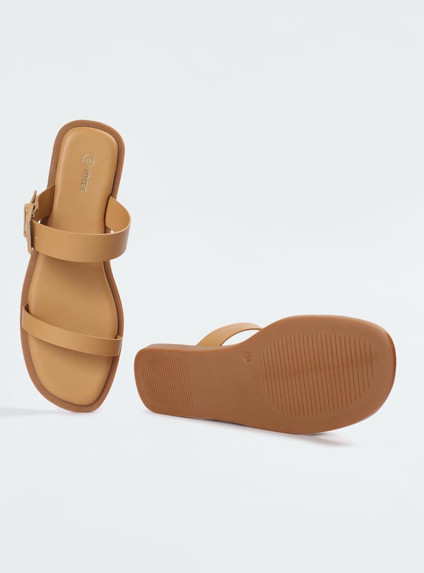 Women Dual Strap Flat Sandals