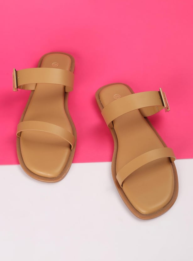 Women Dual Strap Flat Sandals