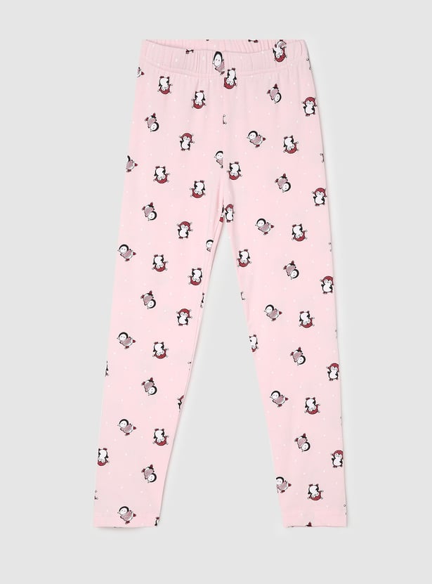 Girls Printed Full-Length Leggings