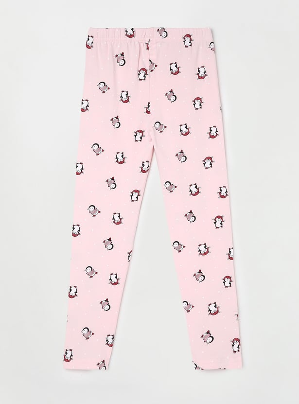 Girls Printed Full-Length Leggings