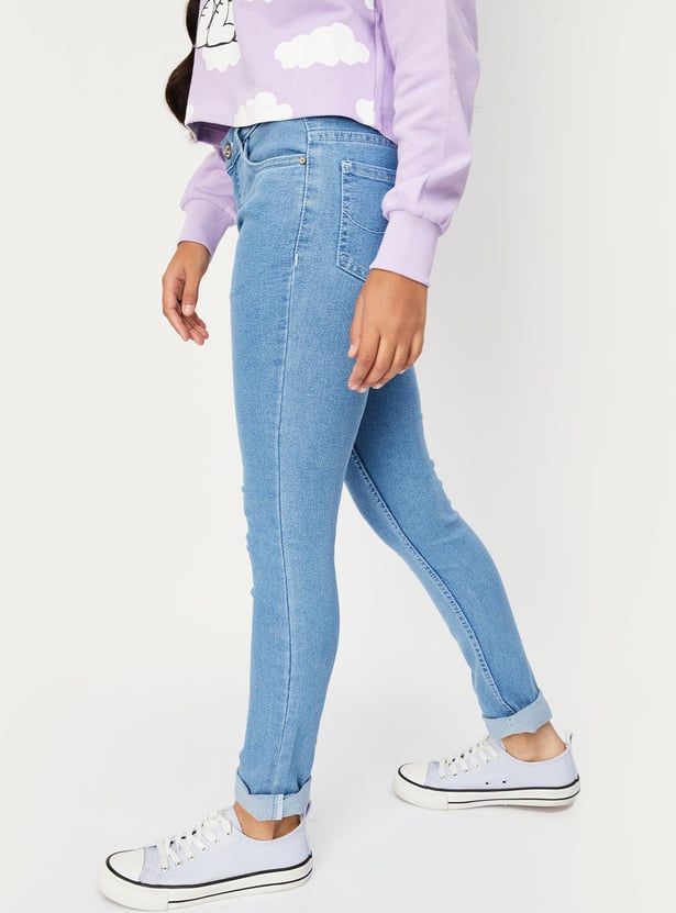 Girls Washed Slim Fit Jeans