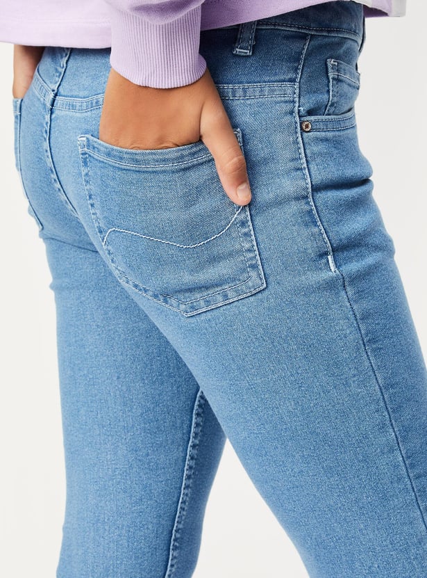 Girls Washed Slim Fit Jeans